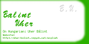 balint uher business card